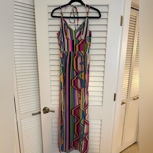 Amanda Uprichard Colorful Geometric Maxi Dress